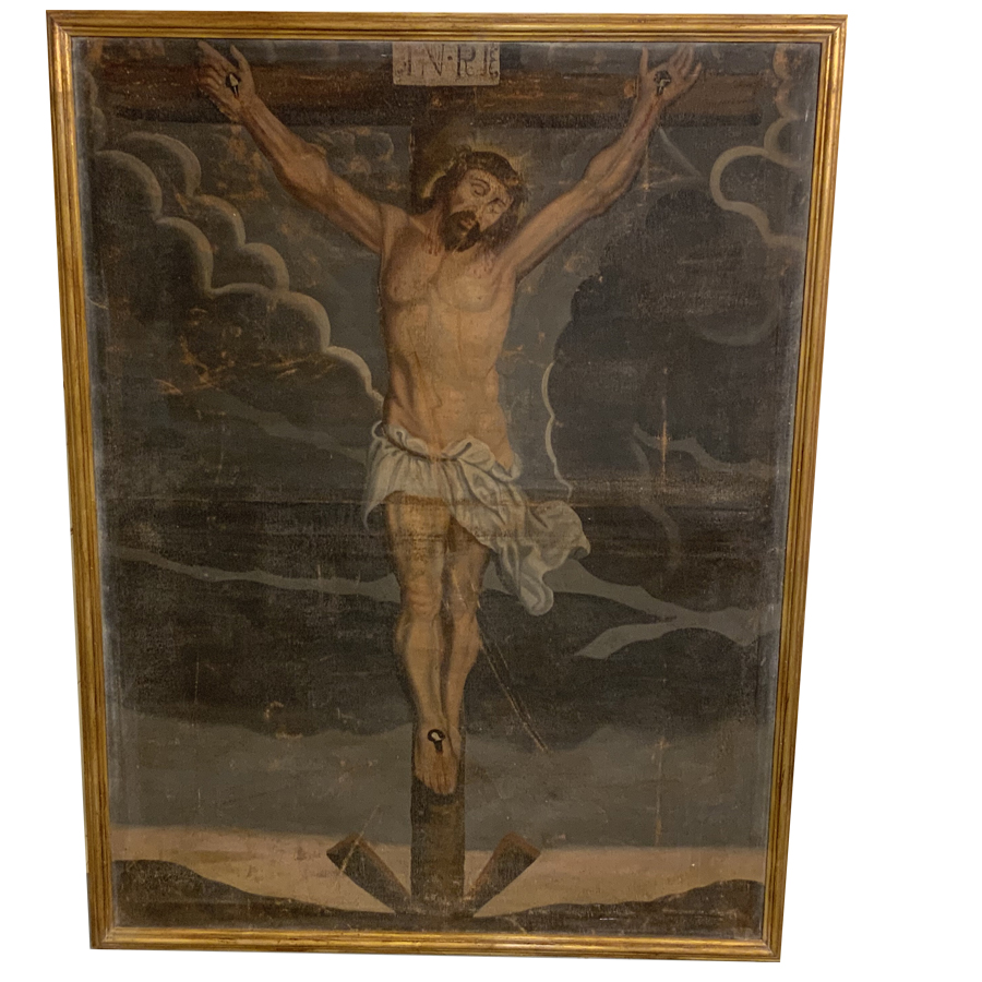 ANTIQUE RELIGIOUS OIL ON CANVAS