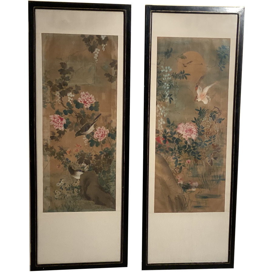 FRAMED SILK PAINTINGS