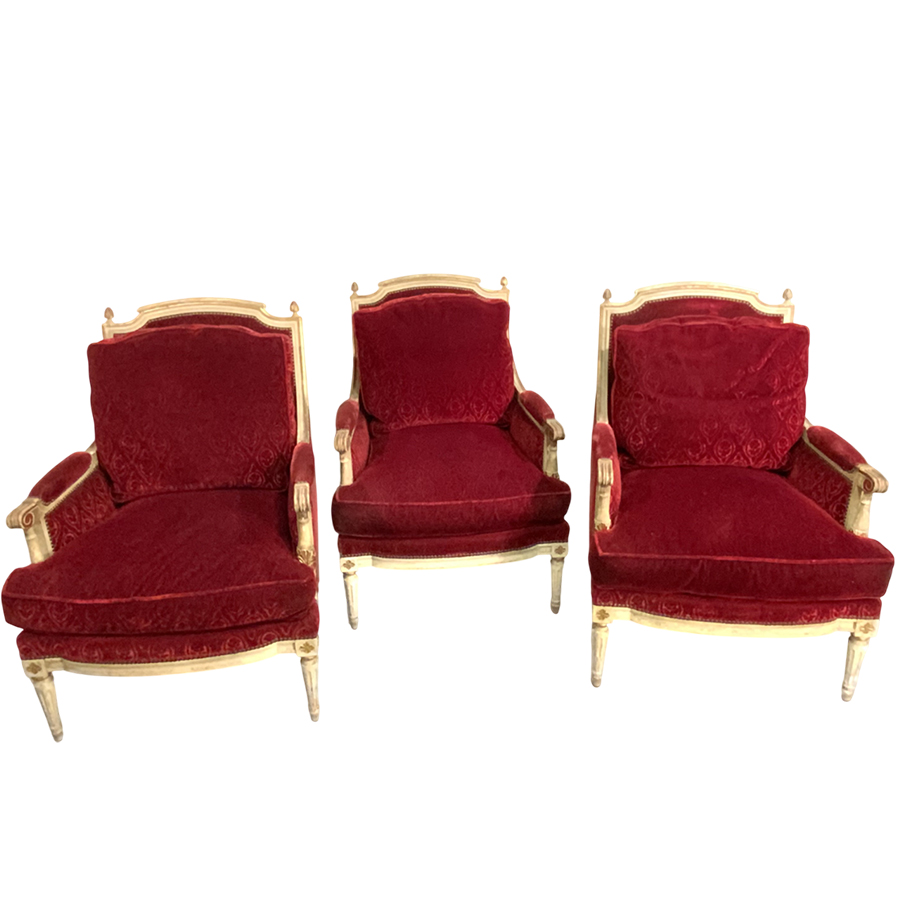 LOUIS XVI ARMCHAIRS x3