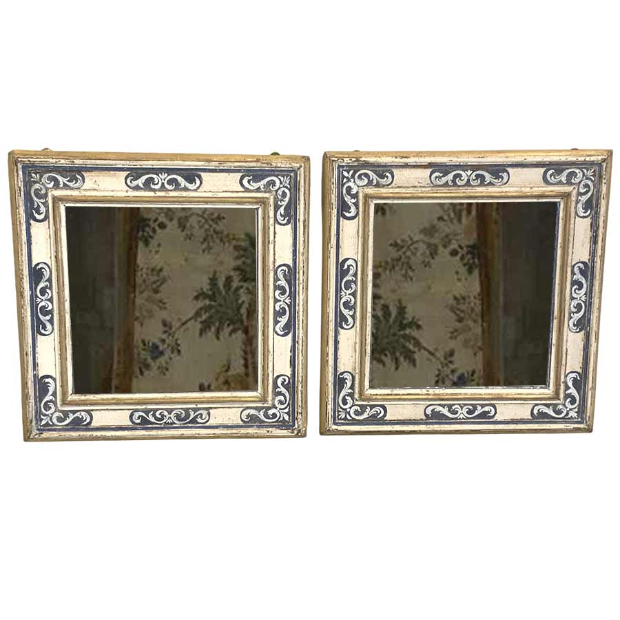 PAIR OF PAINTED MIRRORS